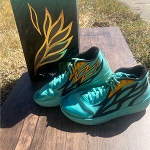 02 M.E.L.O. Honeycomb Teal and Black with Gold Accents